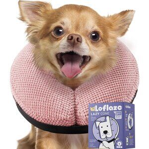 Soft Inflatable Dog Cone Collar for Small Medium Large Dogs - - Pink S